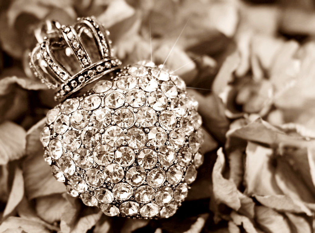 Heart Shaped Jewel on Dry Leaves